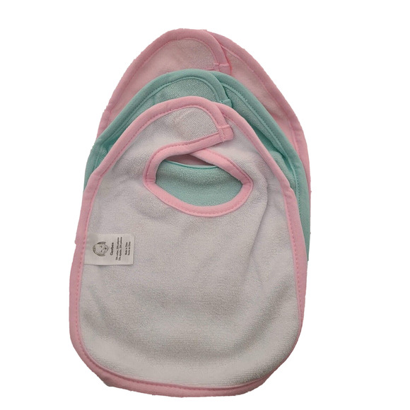 Gerber Baby Girl Terry Bib's 3 Pack - Picture 2 of 9